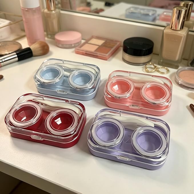 Contact Lens Case, Travel Size Cute Colored Contact Lenses Applicator Remover Tool Kit for Daily Outdoor (4 Pack) - Image 4