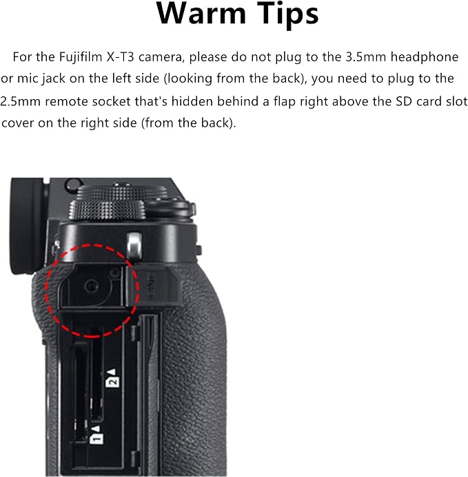 Cable Wired Shutter Release Remote Control for Fujifilm X-T30 III X-M5 X100VI X-H2 X-H2S XT5 XT4 XT3 XT30II XT20 XT10 XT100 XPro3 X-E5 XA10 X100V X100F GFX100RF GFX100S GFX100 GFX50SII Replace RR-100 - Image 7