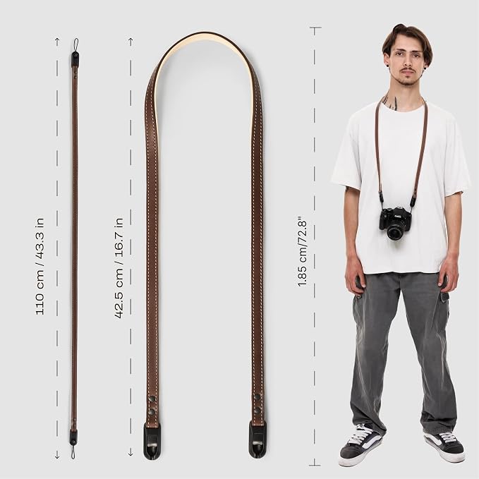 Slim Leather Camera Strap with Quick Release, Neck, Shoulder Strap - Image 7