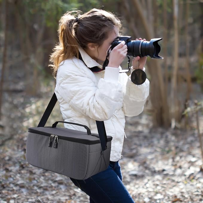 Koolertron Dslr Camera Insert Bag Purse Universal Liner Lens Pouch Partition Protective Cover Waterproof Sleeve for Cannon/Nikon/Sony (Grey) - Image 7