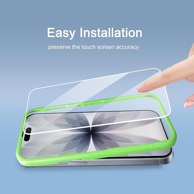 Ailun 3 Pack Screen Protector for iPhone 17 / iPhone 16 Pro, Tempered Glass | 6.3 inch,Installation Frame, Dynamic Island Compatible, Case Friendly - Image 6