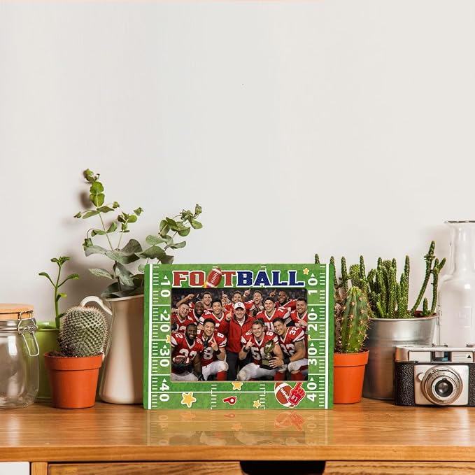 Football Picture Frame, Sports Theme Photo Frame for 4x6 Inches Photograph, Tabletop Display Frames for Team Player Coach, Gift to Sports Fans Friends, Home Decor Accessories - Image 5