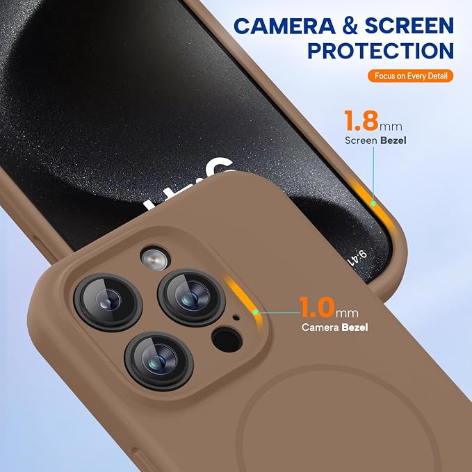 Miracase Magnetic for iPhone 15 Pro Case, Silicone, Soft Microfiber Lining - Image 4