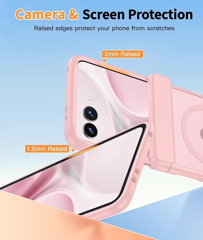 FNTCASE for Motorola Razr 2026/2025 Case, Fit for Magsafe, Hinge Protection | Screen Protector, Translucent Matte Magnetic Back, 18FT Military Grade Drop Proof, Protective Phone Cover, Light Pink - Image 6
