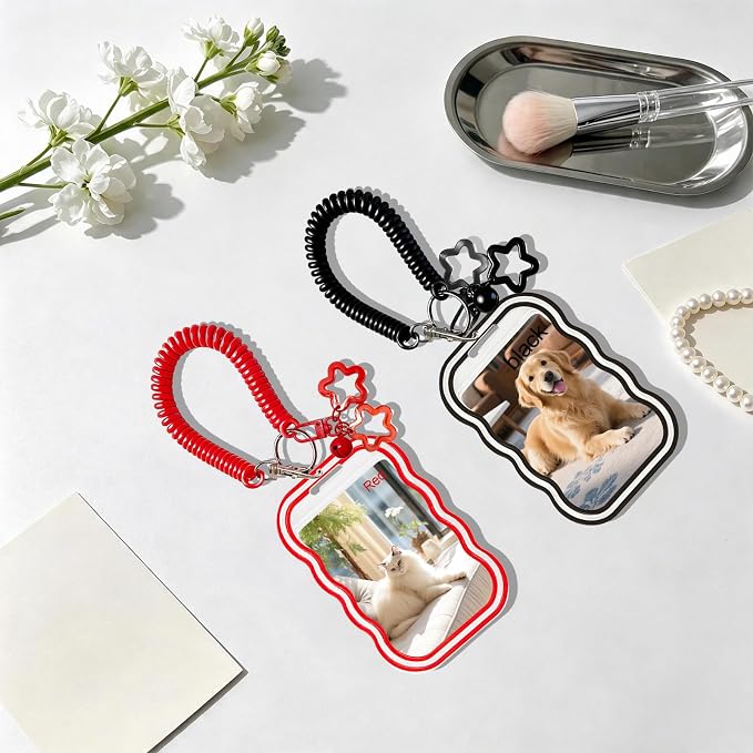 2 Pack Cute Photocard Holder Keychain,Kpop Photo Card Holder | Creative Photo Protector Keychain Accessories for Bus Card, Daily Display & Travel Decorations Gifts - Image 5
