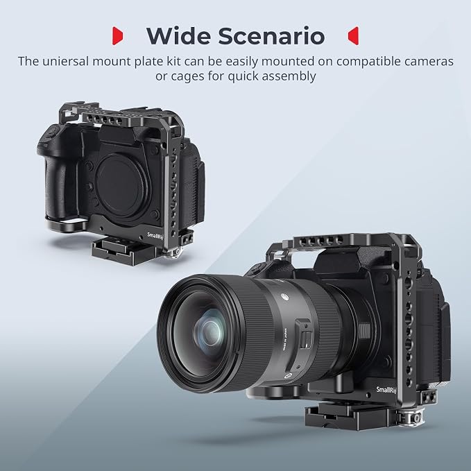 SMALLRIG Universal Quick Release Mount Plate Kit for Arca, Clamp & Plate | Built in Clamp and Plate, with 1/4''-20 & 3/8''-16 Threaded Holes - Image 6
