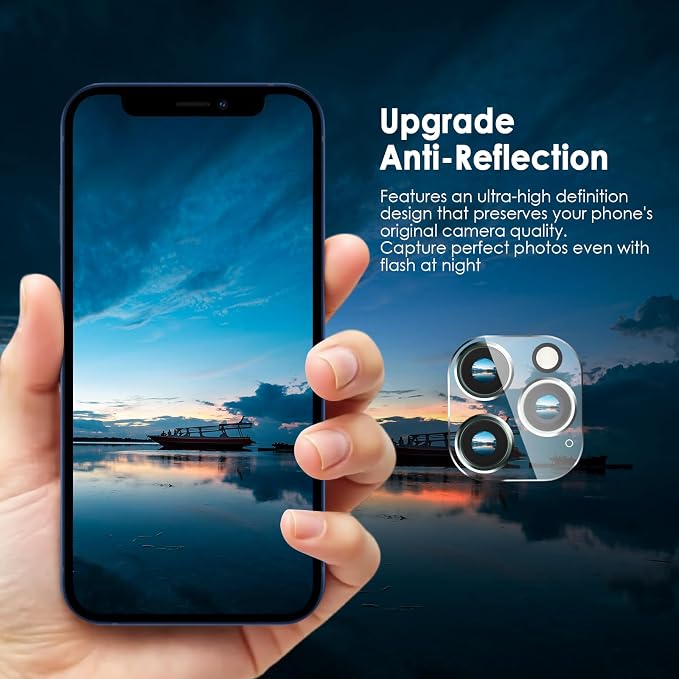 FanTEK Camera Lens Protector Compatible with iPhone 13 Pro / 13 Pro Max, 9H Tempered Glass Camera Screen Cover, Ultra HD Clear Acrylic Full Coverage Guard, Case Friendly - Image 5