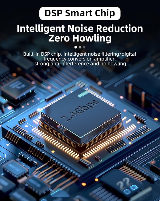 S67 Voice Amplifier Wireless Microphone Dual for Teachers Classroom Rechargeable, Mini Lavalier Lapel Mic, Portable Speaker PA System with LED Display for Class, Tour Guide, Coaches, Black - Image 2