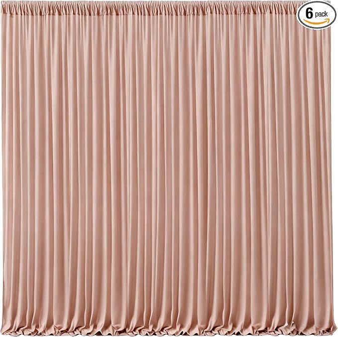 Nude Blush Backdrop Curtains-Wrinkle-Free Polyester Photography Drapes Party Curtain Background for Baby Shower Wedding Decorations- 24 X10FT by WishCare