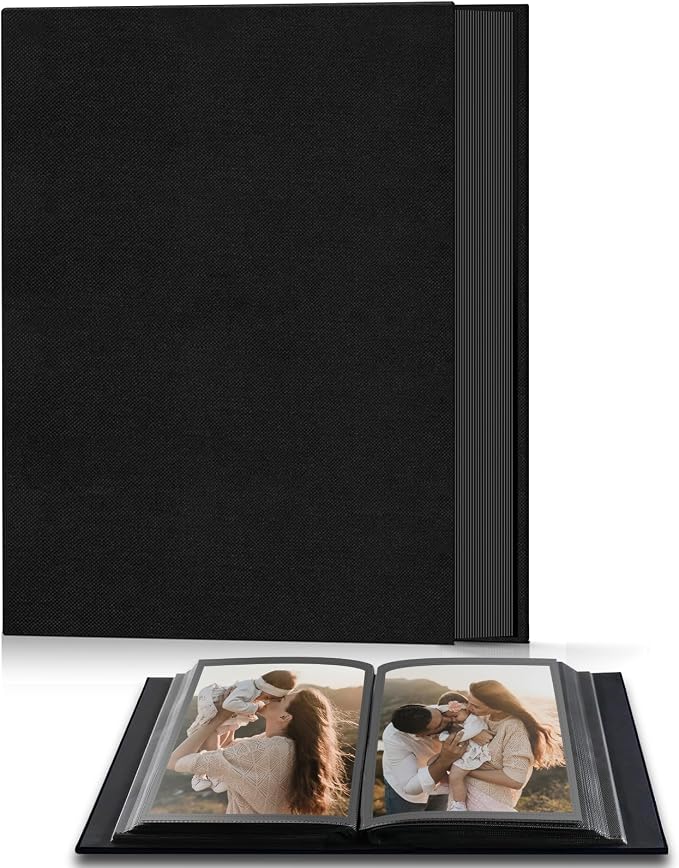 Popotop Photo Album 4x6 100 Pockets for Wedding Gifts,Linen Hardcover Picture Albums for Family Anniversary Baby Vacation Pictures by Popotop