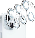 Dengduoduo 3 Pack Tempered Glass Camera Lens Protector for iPhone 15 6.1" & for iPhone 15 Plus 6.7", Bling Glitter, Ultra HD, 9H Hardness, Anti-Scratch, Case Friendly, Easy to Install by Dengduoduo