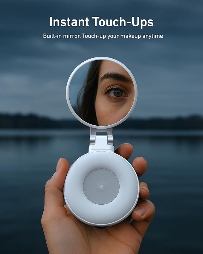 TELESIN C03 Magnetic Selfie Light, Phone Light for iPhone Magsafe | CRI97 360° LED Selfie Ring Fill Light with Mirror for Selfies/Photography/TikTok/Zoom Calls/Video Conference/YouTube - Image 4