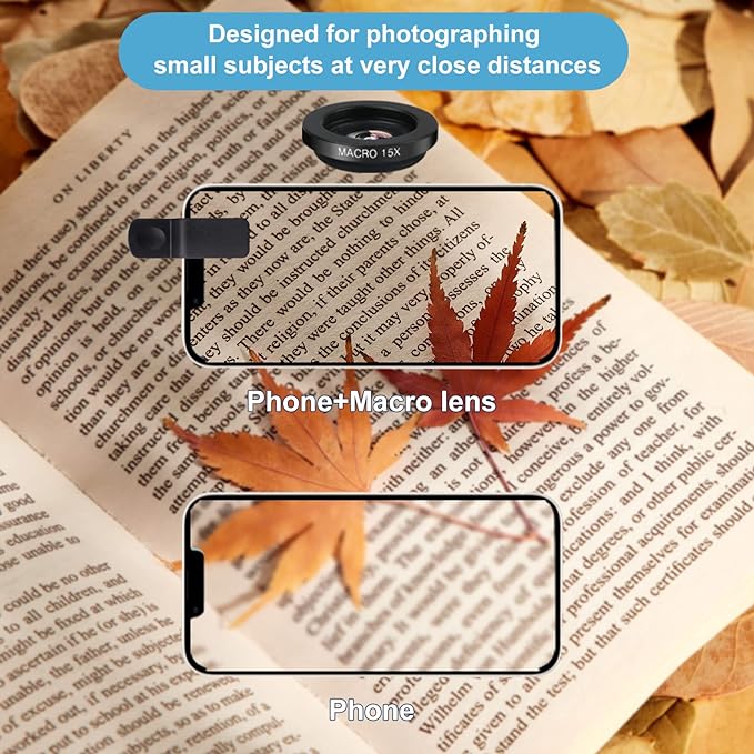 Phone Camera Lens (11 Lenses) Phone Lens Kit, Clip on Fisheye/Macro/Wide Angle Lens Attachment with Travel Case for iPhone 14 13 12 11 Xs X Pro Max Samsung Android Smartphone - Image 3