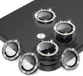 AGVEE 3+3 6 Pack for iPhone 17 Camera Lens Protector Cover | Individual Bling Diamond & Bling Glitter Sparkle Cute Gem Metal Ring, 9H Tempered HD Glass by AGVEE