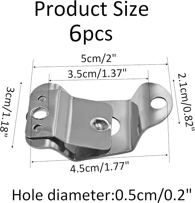 6Pcs Microphone Holders - Heavy Duty Mic Hanger Clips with Mounting Screws for Handheld CB Radio Microphones, Compatible with GM300 GM3688 GM3188 GM950 SM120 Mobile Radios - Image 2