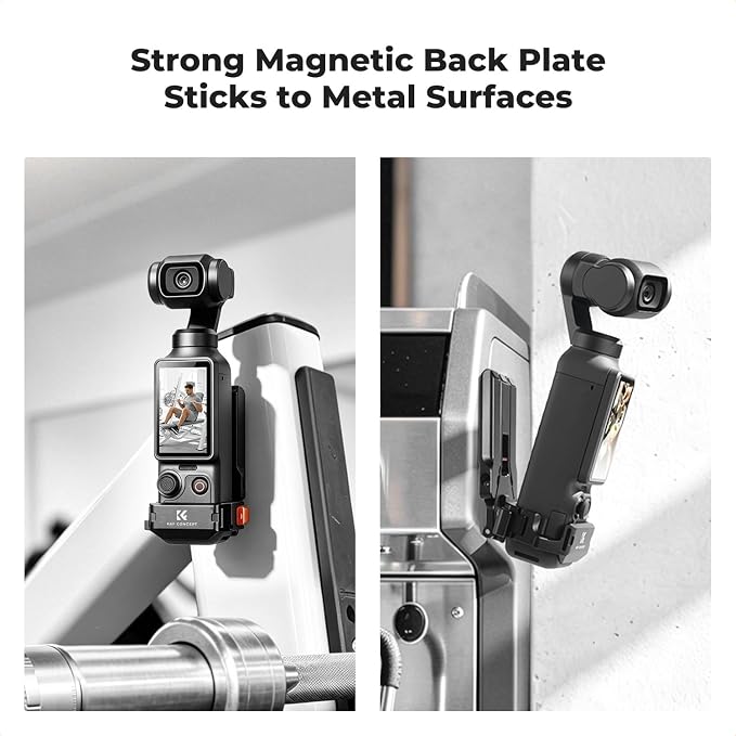 K&F CONCEPT Magnetic Expansion Frame Compatible with DJI Osmo Pocket 4P/4/3 | Aluminium Alloy Protective Cage with Quick Release Design, Cold Shoe & 1/4 Screw Mount for Vlogging Accessories, PP63 - Image 5