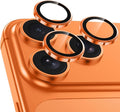 Meshine for iPhone 17 Pro/17 Pro Max Camera Lens Protector,Scratch Proof,Strong Adsorption,9H Hardness with Metal Ring Camera Cover,Ultra Thin Case Friendly, Accessories Lens Protector,Orange by Meshine