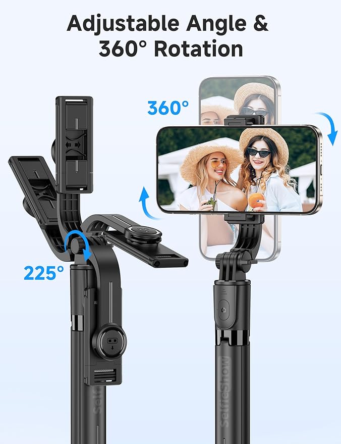 Portable Selfie Stick, 4 in 1 Extendable Phone Tripod Stand with Detachable Wireless Remote & Phone Holder 360° Rotating Mini Travel Tripod Compatible with iPhone 16/15/14/13 Pro/Android/Gopro - Image 4