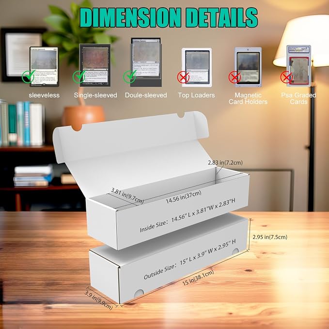 Card Box for Trading Cards,14 Inch Laminated Card Storage Box with Dividers | Card Dividers, 14 Inch, 3 Count, For Standard Card, Efficient Organization, Stackable - Image 9