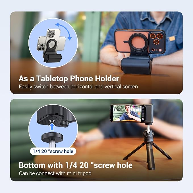 JJC iPhone Camera Grip with Remote, Magnetic Camera Attachment for iPhone | Selfie Grip for iPhone 17 16 15 14 13 12 Pro Max MagSafe Accessories, Ideal for Photography/Fun Shot/Video/Vlog - Image 4