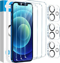 Fotbor for [3+3 Pack] iPhone 12 Mini Screen Protector with Camera Lens Protector, 9H Shatterproof Tempered Glass Film with Easy Installation Frame, HD Clear Sensitive Full Coverage 5.4 Inch by Fotbor