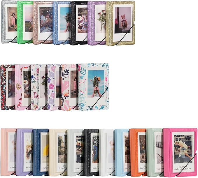 2x3 Instax Mini Photo Album, 28 Pockets. Glitter Silver, 2PK | Portable Wallet Size Album Stores 2x3 inch Instant Photos. Fits Polaroid, Instax Mini, Kodak Mini Prints and Zink. - Image 6