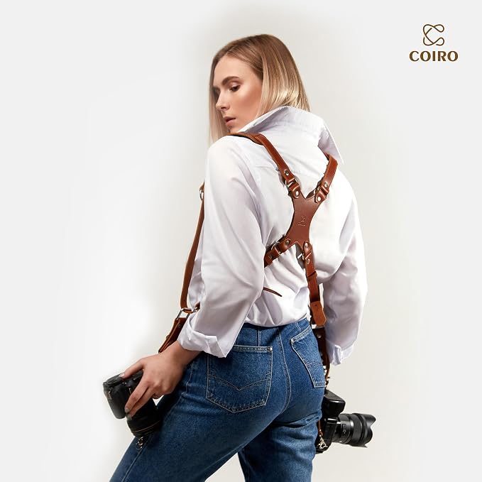 Dual Camera Harness Leather Camera Strap DSLR/SLR, All-Day Comfort - Image 6