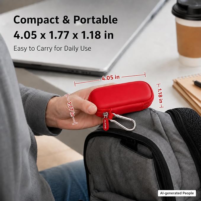 USB Flash Drive Case, SD Card/Thumb Drive/Memory Cards Holder, Bag Only | SDXC/SDHC Storage, Electronic Accessories Organizer for SanDisk / for Samsung, for Students/IT/Office/School/Travel, Red - Image 3