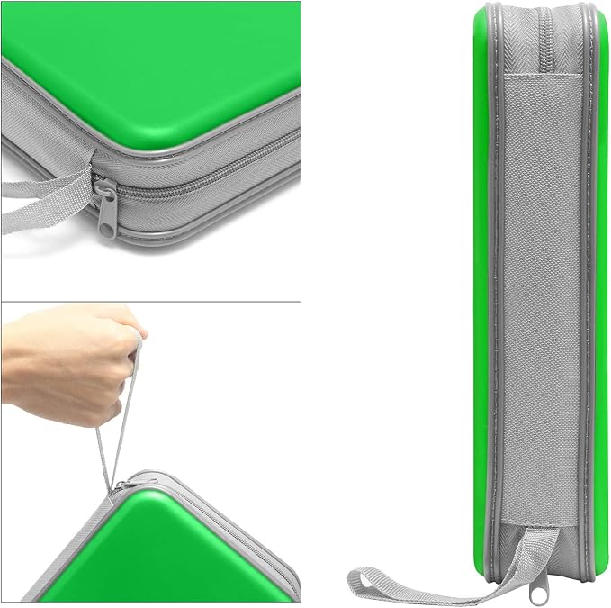 Siveit CD DVD Cases 96 Capacity Disc Storage Binder for Car(Green) | Hard Plastic CD DVD Disc Cases Storage Binder Wallet for Car Home Office Travel - Image 3