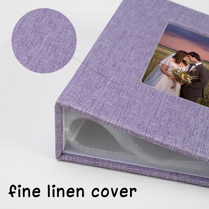 Small Photo Album 5x7, Pack of 2 Linen Picture Book, Each Mini 26-Page Album Holds 52 Photos, Art Presentation Folder for Postcards & Picture Storage - Image 3