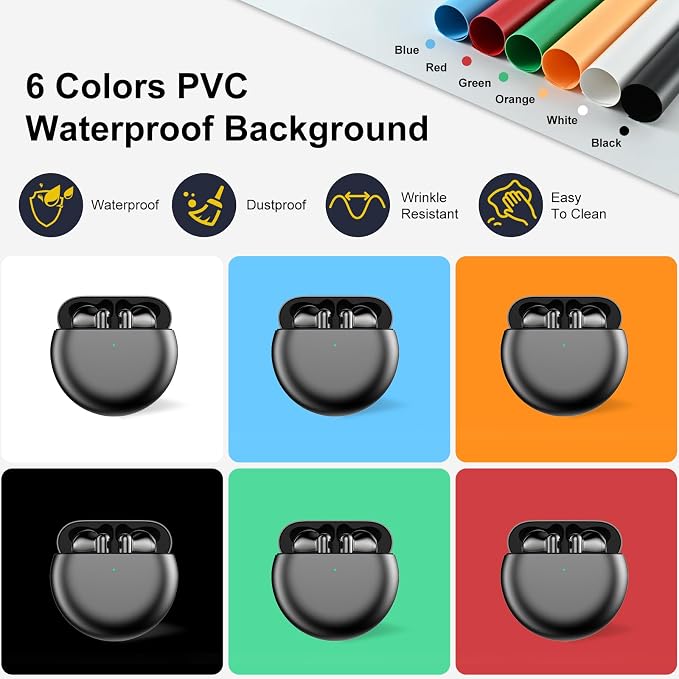 BENOISON Light Box Photography 16"x16" Portable Shooting Tent with 120 LEDs & 6 Backdrops for Jewelry Watches Cosmetics Food Photography - Image 4