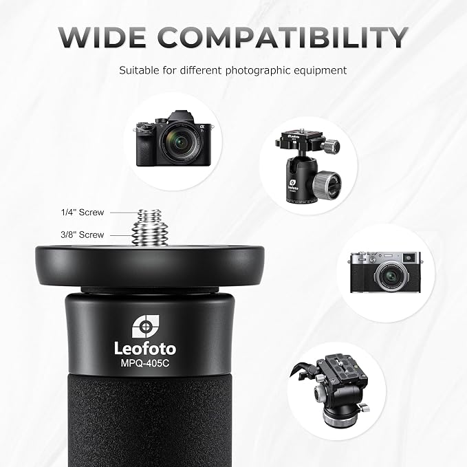 LEOFOTO Camera Monopod Carbon Fiber Portable Compact Lightweight Travel Monopod with Wrist Strap, Silicone Handle, Twist Locks, 5-Section up to 185cm, Max Load 25kg(MPQ-405C) - Image 3