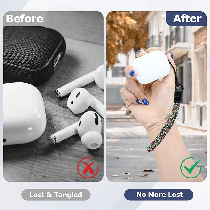 Elastic Nylon Wrist Lanyard for AirPods Case, Anti-Lost Strap for AirPods 1/2/3/Pro/Pro 2 Charging Case, Multi-Functional Wrist Strap for Phones Keys Cameras Small Gadgets, Jungle Mosaic - Image 5