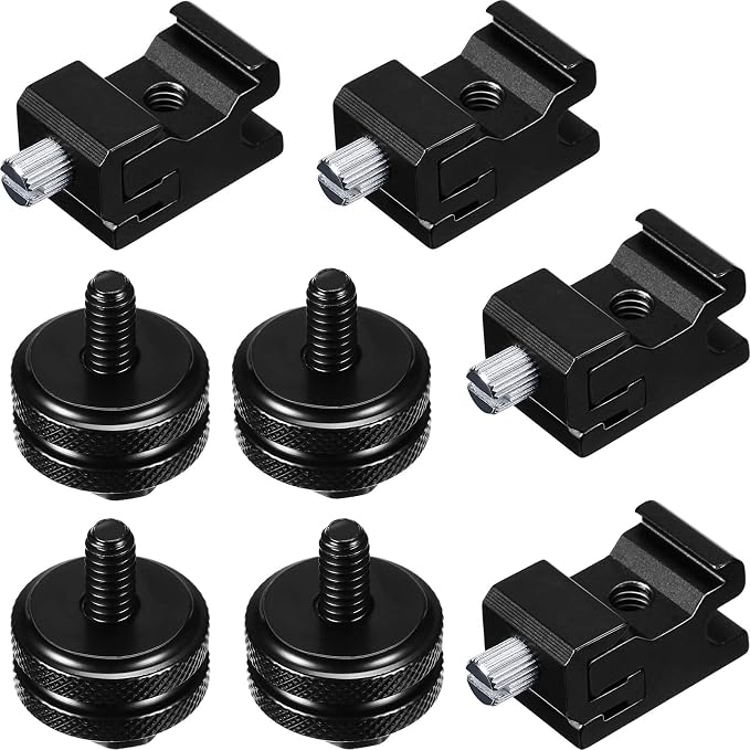 Weewooday 8 Pack Hot Shoe Adapter Kit, 1/4"-20 Cold Shoe Mount & Flash Stand Mount Set for DSLR Camera Rig, Tripod, Microphone, LED Light, Monitor by Weewooday