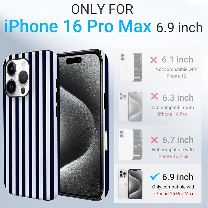 TPU Phone Case for iPhone 16 Pro Max, MagSafe Wireless Charging Compatible, Shockproof Slim Fit Protective Cover with Anti-Yellowing & Raised Camera Protection (Stripe 3, iPhone 16 Pro Max) - Image 2