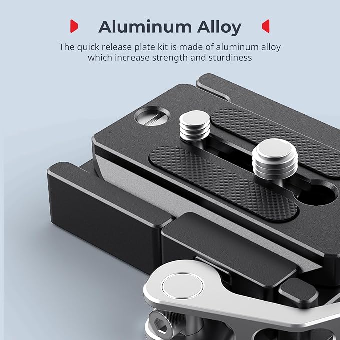 SMALLRIG Universal Quick Release Mount Plate Kit for Arca, Clamp & Plate | Built in Clamp and Plate, with 1/4''-20 & 3/8''-16 Threaded Holes - Image 4