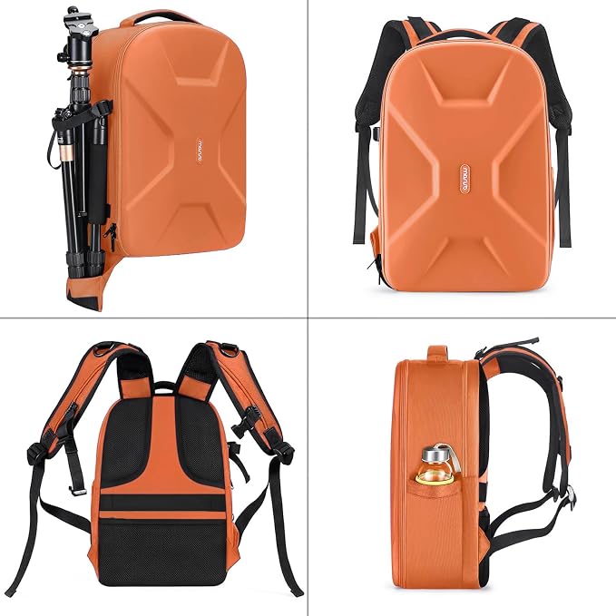 MOSISO Camera Backpack, DSLR/SLR/Mirrorless Photography Camera Bag | 15-16 inch Waterproof Hardshell Case with Tripod Holder&Laptop Compartment Compatible with Canon/Nikon/Sony, Orange - Image 5
