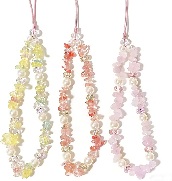 Phone Charm Beaded Camera Wrist Strap Cute Chain Lanyard Wristlet | Camera Wristlet Crystal Pearl Camera Charm Strap Girly Phone Charms Strap Bag Purse Charms for Women by Unknown