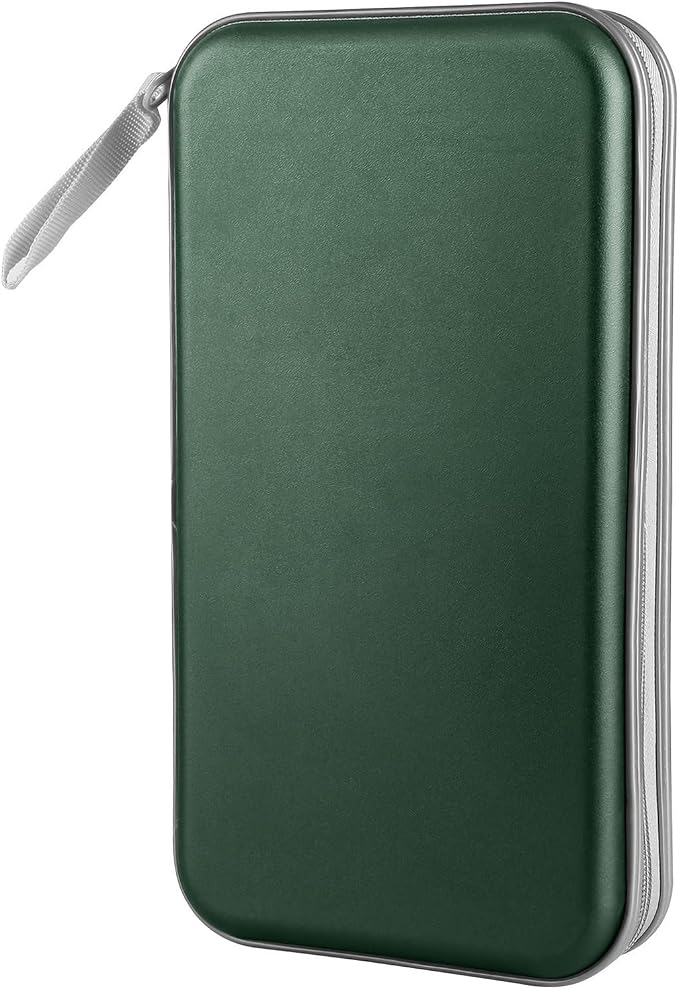 Siveit CD DVD Cases 96 Capacity Disc Storage Binder for Car(Dark Green) | Hard Plastic CD DVD Disc Cases Storage Binder Wallet for Car Home Office Travel by Siveit