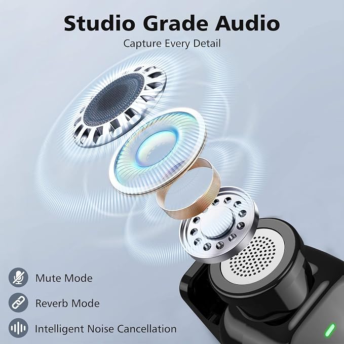 HEHOTTC Mini Wireless Lavalier Microphones for iPhone 15/16/17 & Android, 30H Battery Life with Charging Case, Lapel Microphone Wireless for Video Recording Vlogging - Image 2