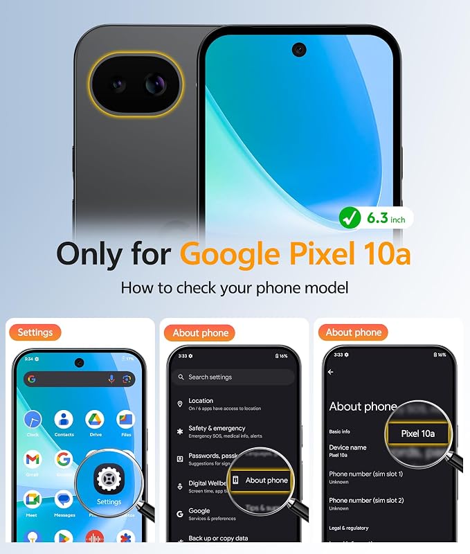 FNTCASE for Google Pixel 10a Case, Fit for Magsafe, with Screen Protector | Translucent Matte Magnetic Back, 14FT Military Grade Drop Protection, Slim Shockproof Protective Phone Cover, Black - Image 2