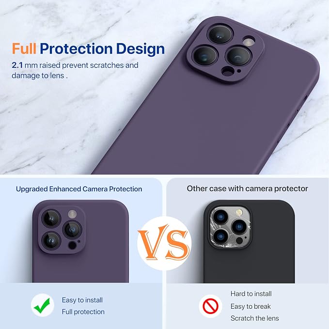 Miracase for iPhone 14 Pro Max Case, Silicone, Purple | Shockproof Liquid Silicone Case with Microfiber Lining,6.7 inch - Image 7