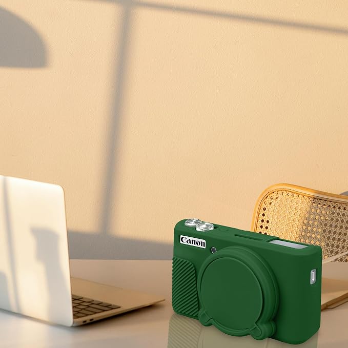 BOVKE Silicone Camera Case for Canon PowerShot SX740 / SX730 Digital Camera, SX740 HS Soft Protective Case Cover Rubber Camera Slim Fit Sleeve with Removable Lens Cover, Green - Image 7