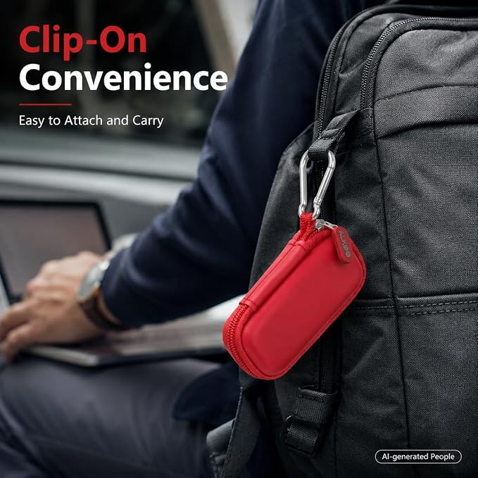 USB Flash Drive Case, SD Card/Thumb Drive/Memory Cards Holder, Bag Only | SDXC/SDHC Storage, Electronic Accessories Organizer for SanDisk / for Samsung, for Students/IT/Office/School/Travel, Red - Image 9