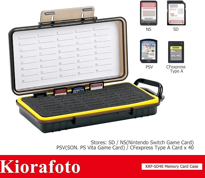 40 Slots Memory Card Case + 120 Count Card Labels: Camera Memory Card Holder Organizer with Memory Card Labels for SD SDHC SDXC Cfexpress Card - Image 3