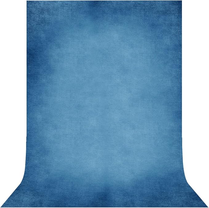 Blue Photography Backdrops for Photoshoot, Abstract Fabric 10x10ft | Vintage Studio Photo Backgrounds, Non Reflective, Easy to Use, for Portrait, Headshot, Product by TERSUM
