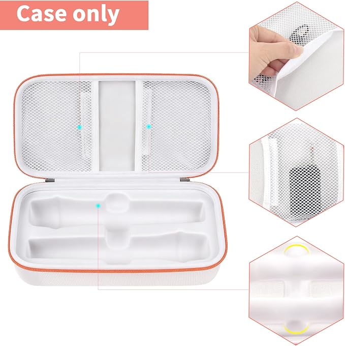 Wireless Microphone Case Compatible with JBL Wireless Two Microphone System, Handheld Dual Mic Travel Bag for Singing or Karaoke for Receivers, Adapters, AA Batteries - Image 3