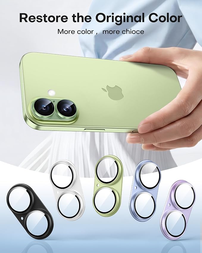 TAURI 2 Pack for iPhone 17 Camera Lens Protector, Sage | Full Coverage Military-Grade Shatterproof, Upgrade AR Anti-Reflection Ultra Clear Transmission & Case Friendly - Image 7