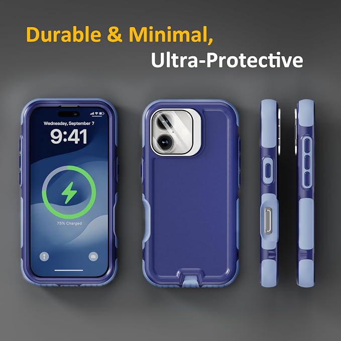 Follaroma Magnetic for iPhone 17 Case with Camera Cover Stand, Blue-Purple | Built-in Glass Camera Cover Stand,Compatible with MagSafe,Heavy Duty Shockproof Protective,Military-Grade Anti-DropDual Case - Image 8