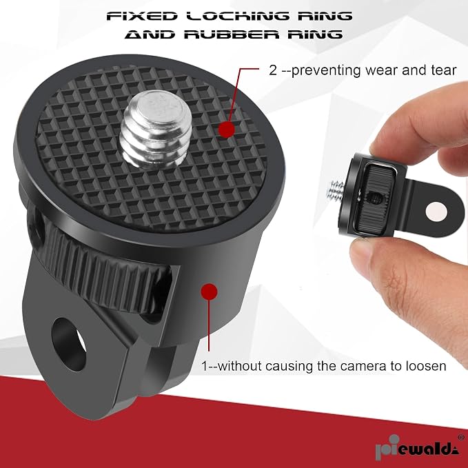 Niewalda 1/4"-20 Aluminum Camera Tripod Mount Adapter for Gorpo,2PCS | Compatible with GoPro Hero, Insta360, DJI Osmo and Standard Vlog Rig Accessories, With Reinforced Turntable Adapter - Image 5